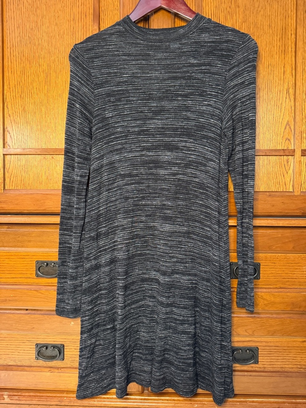 H&M Divided Space-Dye Marled Heathered A-Line Swing Knit Dress Modest Midi